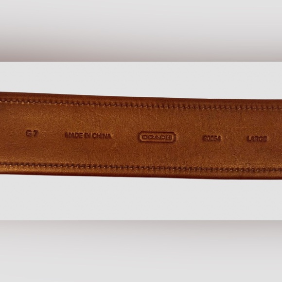 NWOT Vintage Coach Horse and Carriage brown leather buckle belt- LG - Picture 2 of 5